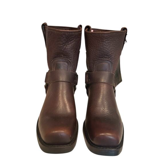 Frye Vintage Walnut Brown Leather Harness Ankle Boots Size 8 - Picture 5 of 11